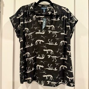 ModCloth Prehistoric Premonition Dinosaur Skeleton Top large